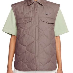 Womens Quilted vest Jacket - mauve